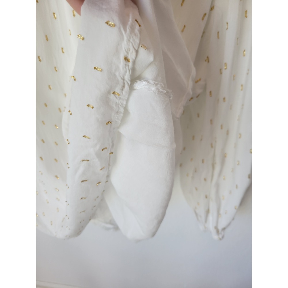 Draper James RSVP Metallic Clip Dot Ruffle Blouse - Women's XL - Cottagecore - Picture 4 of 10